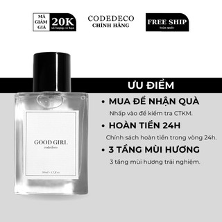 Tinh dầu nước hoa codedeco good girl 50ml - phiên bản mới