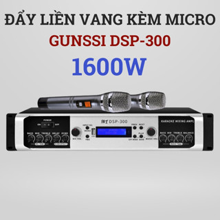 Đẩy liền vang công suất lớn Gunssi DSP-300 kèm micro - Kết nối bluetooth nghe nhạc , hát karaoke cực hay, chống hú tốt