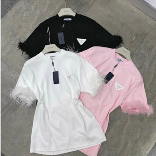 Áo Thun Para Cổ Tay Lông Cổ Tròn Chất Cotton Thoáng Mát Mùa Hè