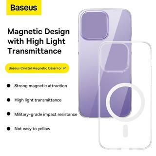 Ốp iP Từ Tính 12 13 14 15 Cao Cấp Baseus Siêu Mỏng Trong Suốt Chống Bám Vân Tay Bảo Vệ Điện Thoại Kèm Kính Cường Lực HD