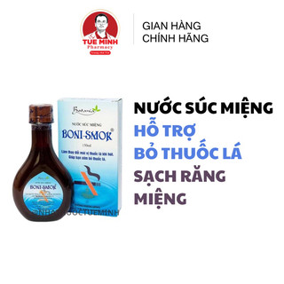 Nước súc miệng cai thuốc lá boni smok 150ml thay đổi mùi vị thuốc lá, hỗ trợ bỏ thuốc lá, chống hôi miệng, ngừa sâu răng