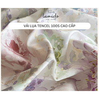 Vải lụa tencel hoạ tiết 100s LAMIDO chuyên dùng may chăn ga gối