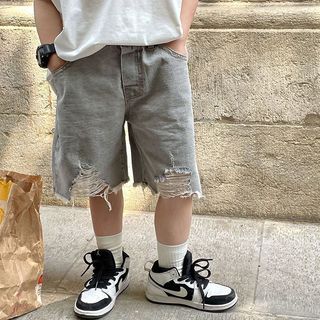 Quần Short Jean Mài Cá Tính Bé Trai QJL24_01