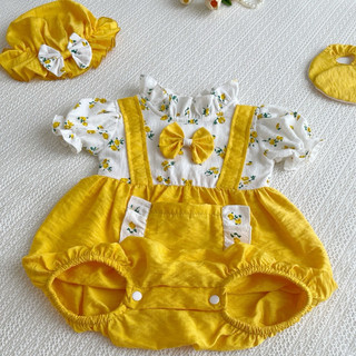  Body túi Doreamon vàng chất đũi thông thoáng, thấm hút tốt cho bé gái MinBoutique.Set đồ bé gái dễ thương