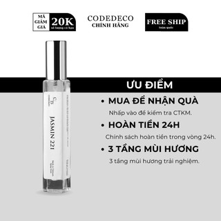 Tinh dầu nước hoa CODEDECO Jasmin 221, Quý Phái, Sang Trọng , Nữ Tính, Tiện Lợi, Nhỏ Gọn