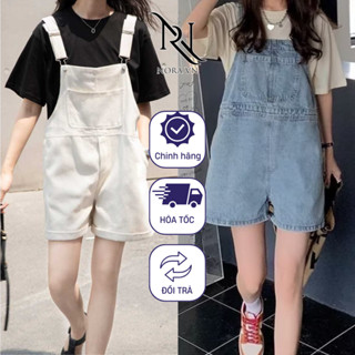 Quần Yếm Jean Avocado Quần Yếm Kaki Đùi Dáng Rộng, yếm sooc jean nữ chất jean dày dặn