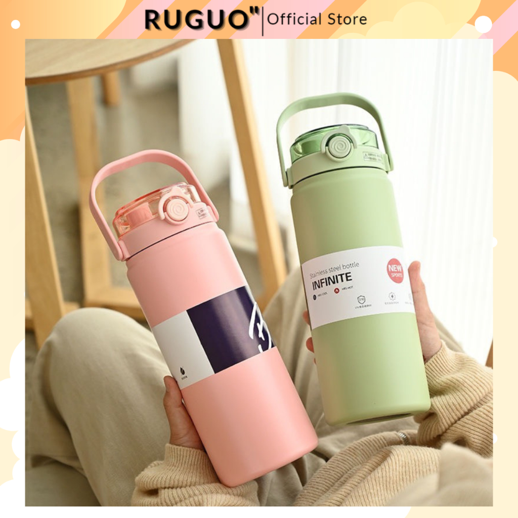 Bình Giữ Nhiệt Inox 316 Bossy 1200ml Khả Năng Giữ Nhiệt Đến 12h, Bình Có Quai Xách, Nắp Bật Chống Tràn