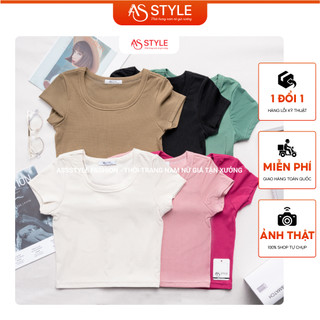 Áo Thun Tăm, Áo Tay Ngắn Nữ Cổ Tròn Vải Thun Tăm Form Babytee Vừa Người ASAN ASstyle Fashion