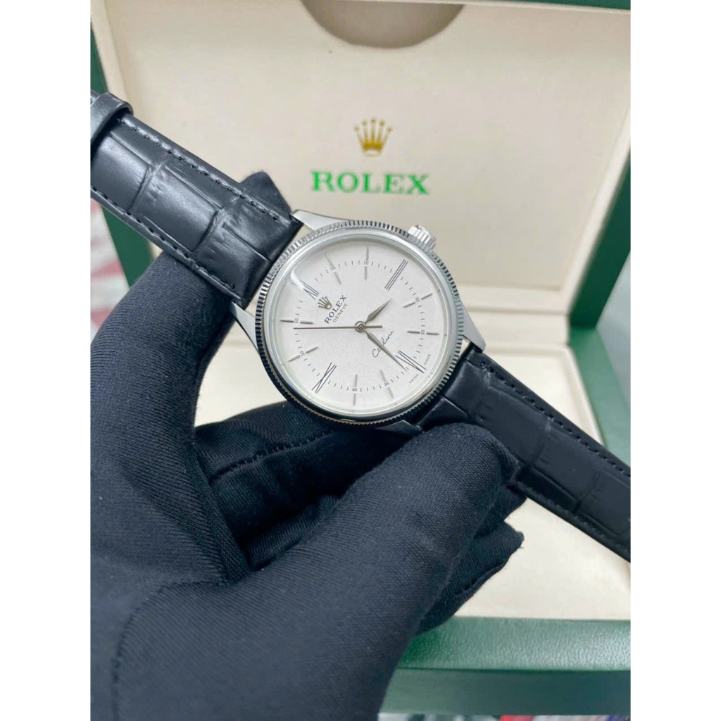 fullbox hãng - đồng hồ nam Rolex Cellini Time 39mm máy cơ nhật bản - dây da cá sấu