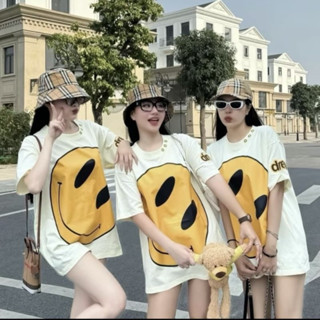 Áo Thun D.RE.W Mặt Cười siêu to From Rộng Nam Nữ Unisex Vải Cotton Dày Dặn Đẹp co giãn 2 chiều Áo phông cộc tay