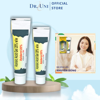 Aziderm Gel 20% Azelaic Acid, Kem mờ thâm đỏ mụn dưỡng trắng sáng, chấm mụn giảm mụn hiệu quả - Dr Uni - 15g