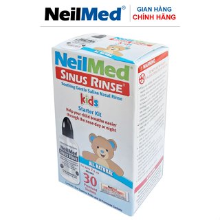 Bình Xịt Rửa Mũi Xoang Bé NeilMed Sinus Rinse Paediatric Kit (1 bình + 30 gói hỗn hợp muối rửa)