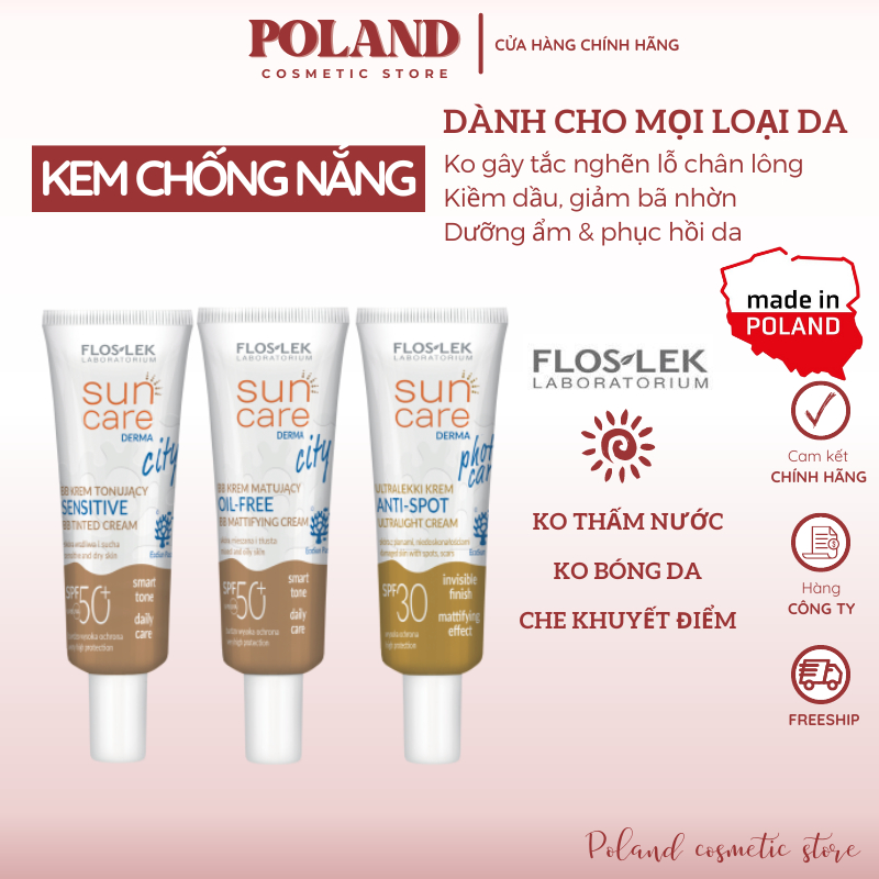 Kem chống nắng Floslek Suncare Derma SPF 50+ cho mọi loại da
