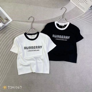 Áo thun croptop nữ tay ngắn cổ tròn in chữ london cườm đá hàng Quảng Châu chất cotton, áo phông baby tee mùa hè 241067
