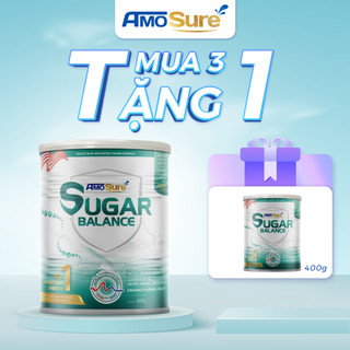 Mua 3 tặng 1, Sữa non canxi Amo Sure 400gam giúp cân bằng dinh dưỡng, ổn định đường huyết cho người bệnh tiểu đường