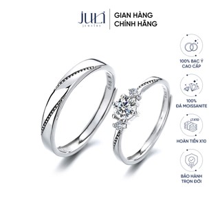 Nhẫn cặp đôi Nam Nữ đính Kim Cương, dùng để đính hôn cho các cặp đôi đang yêu nhau | ND666 JULI JEWELRY