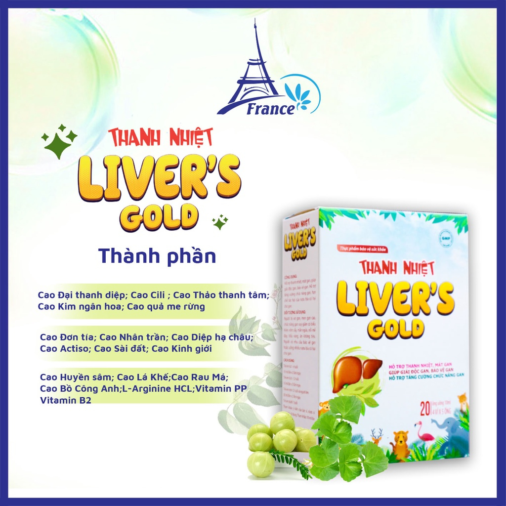 Thanh Nhiệt Liver's Gold Hỗ Trợ Thanh Nhiệt Mát Gan Hỗ Trợ Hạn Chế Các Tác Hại Của Rượu Bia Với Gan 