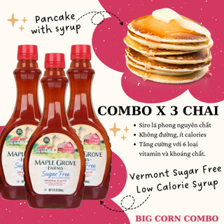 Siro Không Đường Maple Grove Farms of Vermont, Vermont Sugar Free Low Calorie Syrup, Chai 355 mL