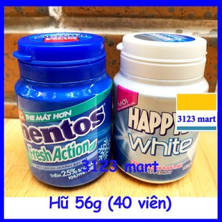 Hũ sing gum happydent/ mentos xanh 56g