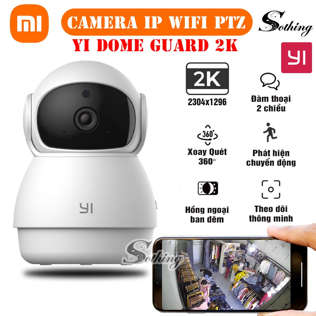 Camera IP YI Dome 360 Độ 2K Xiaomi Sothing Xiangwu - Camera An Ninh Sắc Nét Đàm Thoại 2 Chiều Bảo Hà