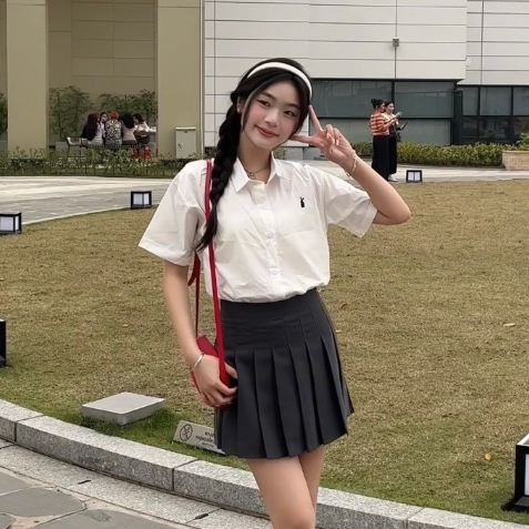 Áo Sơ Mi Ngắn Tay Thêu Thỏ, Áo Sơ Mi Nữ Cộc Tay Chất Cotton Hàng Loại 1 | BigBuy360 - bigbuy360.vn