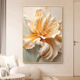 Tranh treo tường 1 tấm canvas Lala trang trí phòng khách kèm khung và đinh 3 chân treo tường đa năng