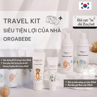 Set 2/4 món Mini Chăm sóc bé khi đi du lịch Hàn nội địa Orgabebe (Travel Kit)