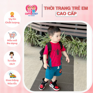 Bộ rip côc tay spider man hinh nhện cho bé trai 7-16kg