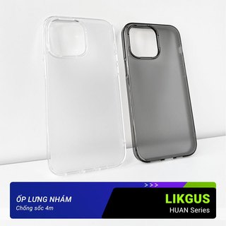 Ốp Lưng Nhám Likgus Huan Series Mặt Lưng Mờ Khồng Bám Vân Tay, Ốp Chống Sốc Chống Rơi 4m, Viền Bảo Vệ Camera Chồng Trầy