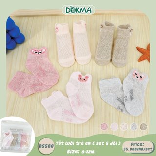 (0-12M) Set 5 đôi tất lưới Dokma hè cho bé DS580 DS582