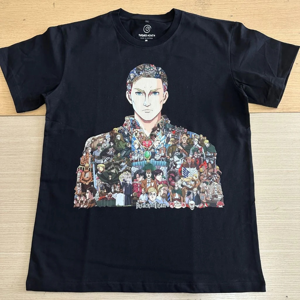 Áo thun Erwin (Attack on Titan) bản có màu cotton 100% 2 chiều Oversize, hai màu từ Turned Ninja