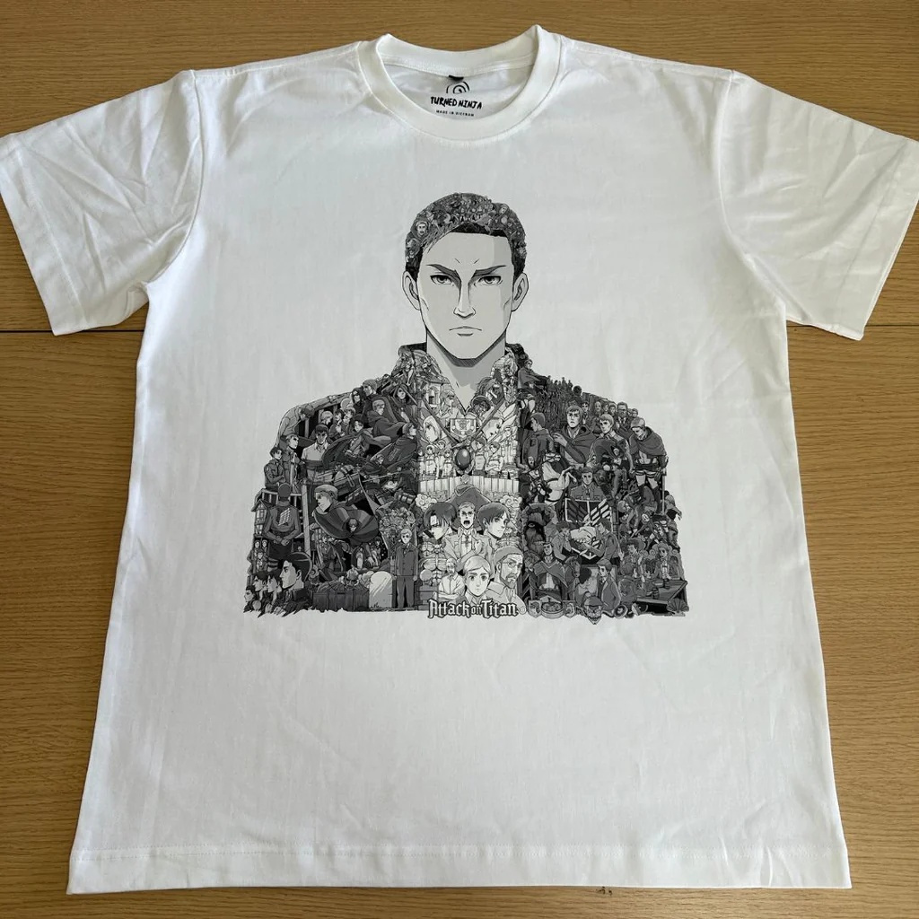 Áo thun Erwin (Attack on Titan) bản không màu cotton 100% 2 chiều Oversize, hai màu từ Turned Ninja