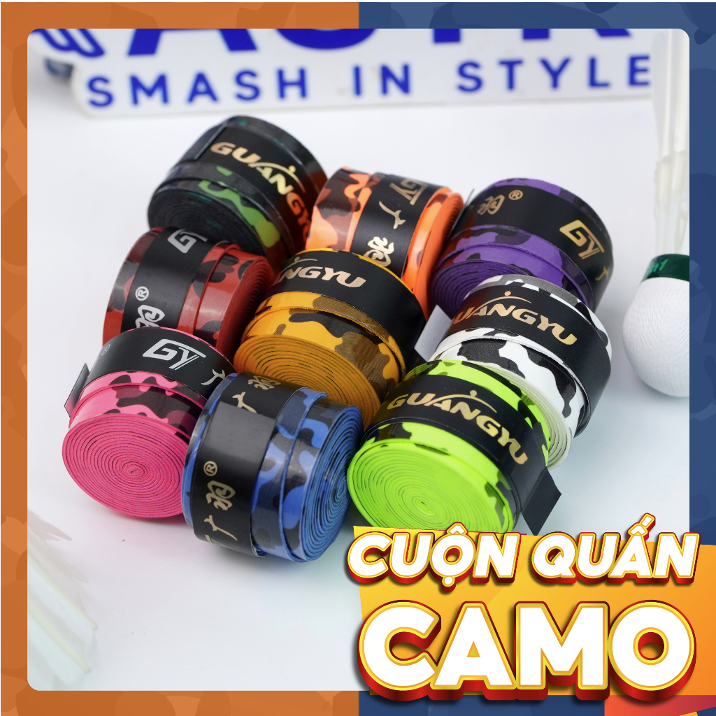 Quấn Cán Vợt Cầu Lông Họa Tiết CAMO Cuộn Tròn Bám Tay và Nổi Bật Chính Hãng GUANGYU Quấn Vợt CAMO