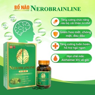 Bổ não NEROBRAINLINE tăng cường lưu thông máu lên não, giảm đau đầu, hoa mắt, chóng mặt [date 10/2024]
