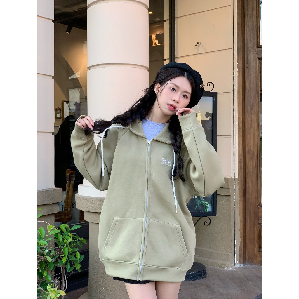 S039 Áo Khoác Hoodie Zip Chống Nắng Mùa Hè - Vải Nỉ Xốp Trơn Dành Riêng Cho Hè Nắng Nóng [ Bản Logo - New ] | BigBuy360 - bigbuy360.vn