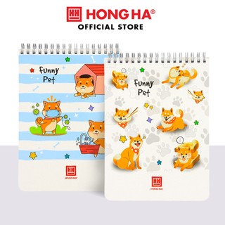 Sổ lò xo kẻ ngang 200 trang A5 Hồng Hà Funny Pet - 4164