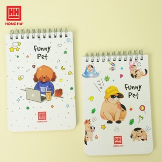Sổ lò xo A6 200 trang kẻ ngang Hồng Hà Funny Pet - 4163