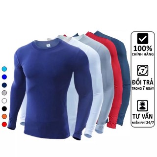 Áo thun nam body giữ nhiệt dài tay cực đẹp màu trắng