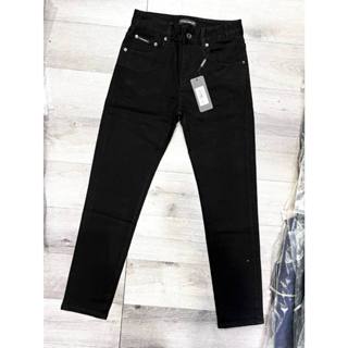 Quần jean nam đen dài BoBoMen hàng cao cấp ống côn bó co giãn túi hậu in hình đẹp trending 2023