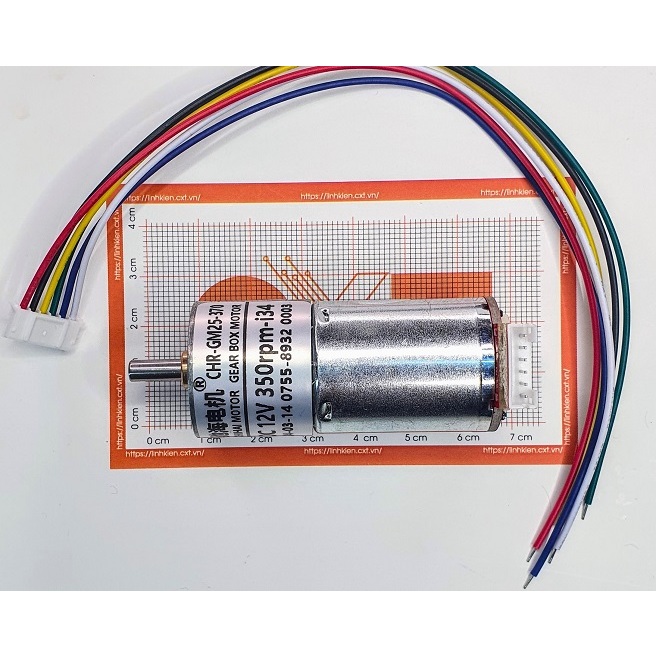 GM25-370 Động Cơ Encoder Giảm Tốc 350rpm 12VDC
