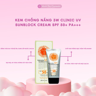 Kem chống nắng 3W Clinic UV Sunblock Cream SPF 50+ PA+++ 70 ml