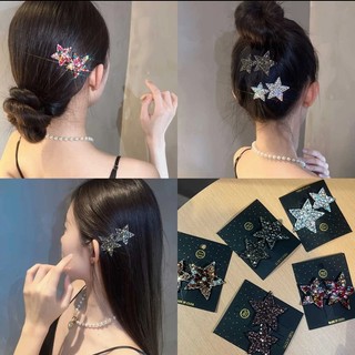 Kẹp mái bấm nữ, kẹp tóc mái bấm bb hình sao đính hạt lấp lánh dễ thương dành cho bạn gái PK182