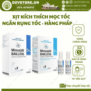 Xịt mọc tóc minoxidil bailleul 2%, 5% - nhập trực tiếp pháp-ngăn rụng tóc, kích thích mọc tóc