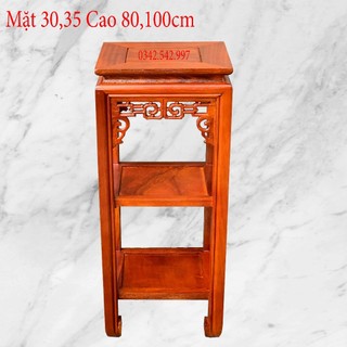 Đôn chiện vuông 2 tầng gỗ lim bày đồ trang trí cao 80,100cm