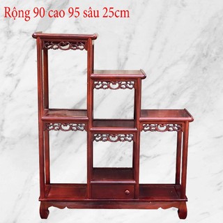 Kệ gỗ tam sơn bày đồ kiểu bậc thang gỗ lim cao 95cm