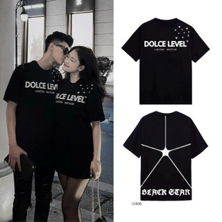 Áo Thun DOLCE LEVEL, DG Ngôi Sao ❤ Áo Phông Cotton Dày Dặn Dáng Rộng Nam Nữ Hottrend