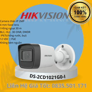 Camera IP hồng ngoại 2.0 Megapixel HIKVISION DS-2CD1020G0-I mã nâng cấp của DS-2CD1023G0E-ID (Chính Hãng) nguồn poe.