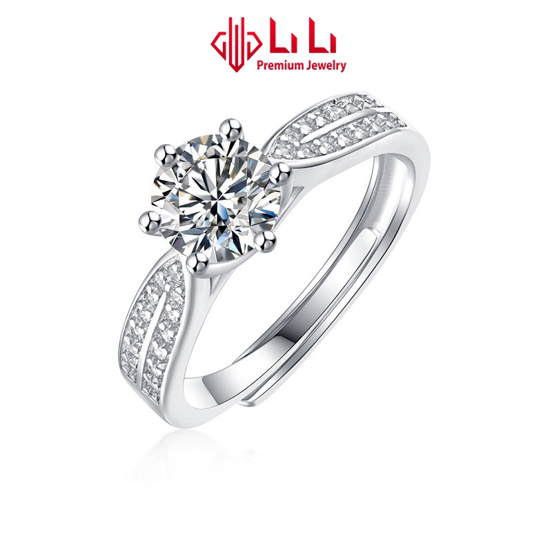 Nhẫn bạc nữ LiLi S925 đính kim cương Moissanite cao cấp Aidan LILI_335168