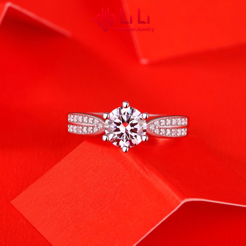 Nhẫn bạc nữ LiLi S925 đính kim cương Moissanite cao cấp Aidan LILI_335168 | BigBuy360 - bigbuy360.vn