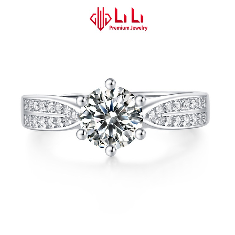 Nhẫn bạc nữ LiLi S925 đính kim cương Moissanite cao cấp Aidan LILI_335168 | BigBuy360 - bigbuy360.vn